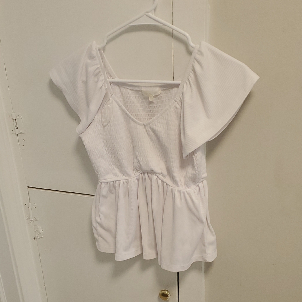 Ultra Flirt Textured White Top